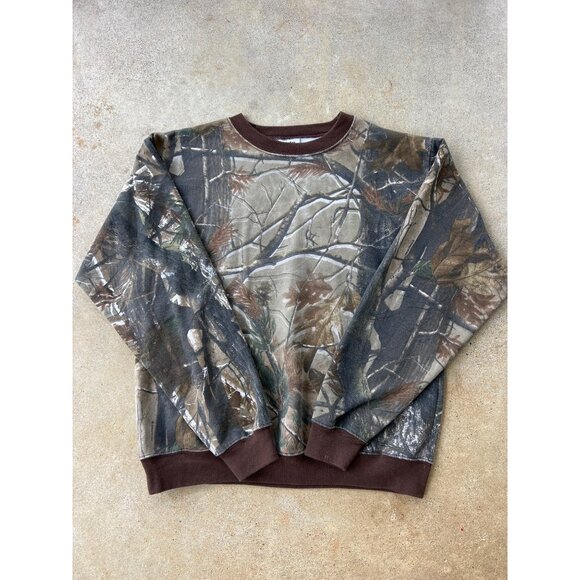 Vintage Winning Team Mens Camouflage Crewneck Sweatshirt M B4 - Picture 1 of 5